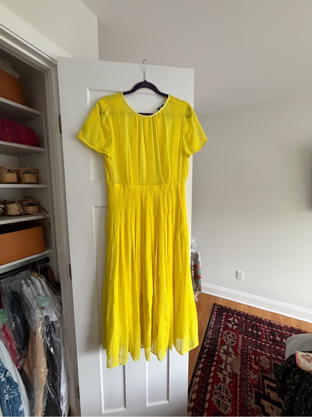 J. Crew Sunny Yellow Short-Sleeve Midi Dress